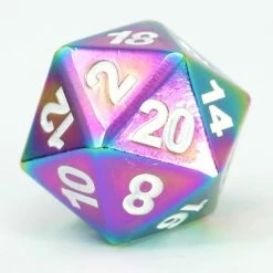 Common Ground Games D20 Forge Scorch Rainbow White Dice
