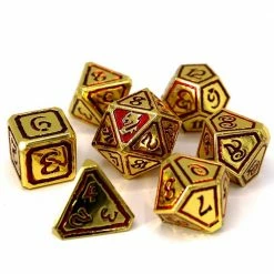 Common Ground Games Die Hard Dice 7ct Metal Polyhedral Set Kings Of Gilded Ruin