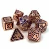 Common Ground Games Die Hard Dice 7ct Metal Polyhedral Set Queens Of Gilded Ruin