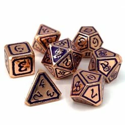 Common Ground Games Die Hard Dice 7ct Metal Polyhedral Set Queens Of Gilded Ruin