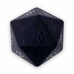 Common Ground Games Norse Foundry 30mm Gemstone Boulder D20 - Frosted Raised Obsidian Gemstone Dice
