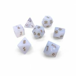 Common Ground Games Norse Foundry Gemstone 7ct Polyhedral Dice Set Opalite W/ Gold Font