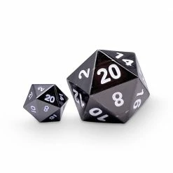 Common Ground Games Dice Norse Foundry 30mm Boulder Metal D20 - Drow Black