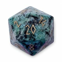 Common Ground Games Dice Norse Foundry 30mm Boulder Gemstone D20 - Ruby Zoisite
