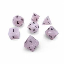 Common Ground Games Norse Foundry Gemstone 7ct Polyhedral Dice Set Rose Quartz