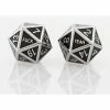 Common Ground Games Silver Black F Yeah Set Of 2 D20 Metal Dice