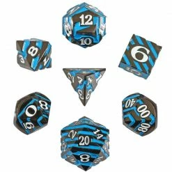 Common Ground Games Blue Oblivion Set Of 7 Metal Dice