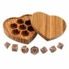 Common Ground Games Heart Fate Set Of 7 Heart-Shaped Metal Dice With Box