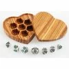Common Ground Games Forest Heart Set Of 7 Heart-Shaped Metal Dice With Box