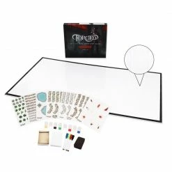 Common Ground Games White Deluxe Campaign Edition 39" X 22" Dry Erase Battle Board With Grid And Hex Map Pattern