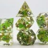 Common Ground Games Foam Brain Games 7ct Sharp Edge Polyhedral Dice Set - Green Lotus