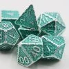 Common Ground Games Foam Brain Games 7ct Metal Polyhedral Dice Set - Grassy Paw