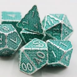 Common Ground Games Foam Brain Games 7ct Metal Polyhedral Dice Set - Grassy Paw