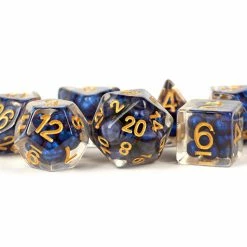 Other Metallic Dice Games Pearl Royal Blue/Gold 7ct Polyhedral Dice Set