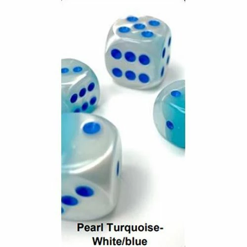 Common Ground Games 26665 16mm D6 PrlTuqWht/LtBlue Dice