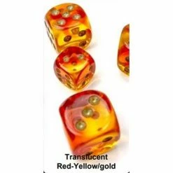 Common Ground Games 26868 12mm D6 Tran RdYe/Gld Dice