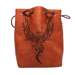 Other Easy Roller Brown Leather Lite Phoenix Design Self-Standing Large Dice Bag