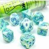 Common Ground Games Chessex Lab Dice Wave 5 7ct Polyhedral Set Festive Garden/blue (30046)