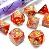Common Ground Games Chessex Lab Dice Wave 5 7ct Polyhedral Set Vortex Underworld/Yellow (30050)