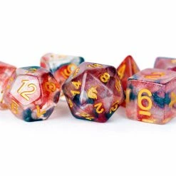 Other Metallic Dice Games Unicorn Phoenix Ash 7ct Polyhedral Dice Set