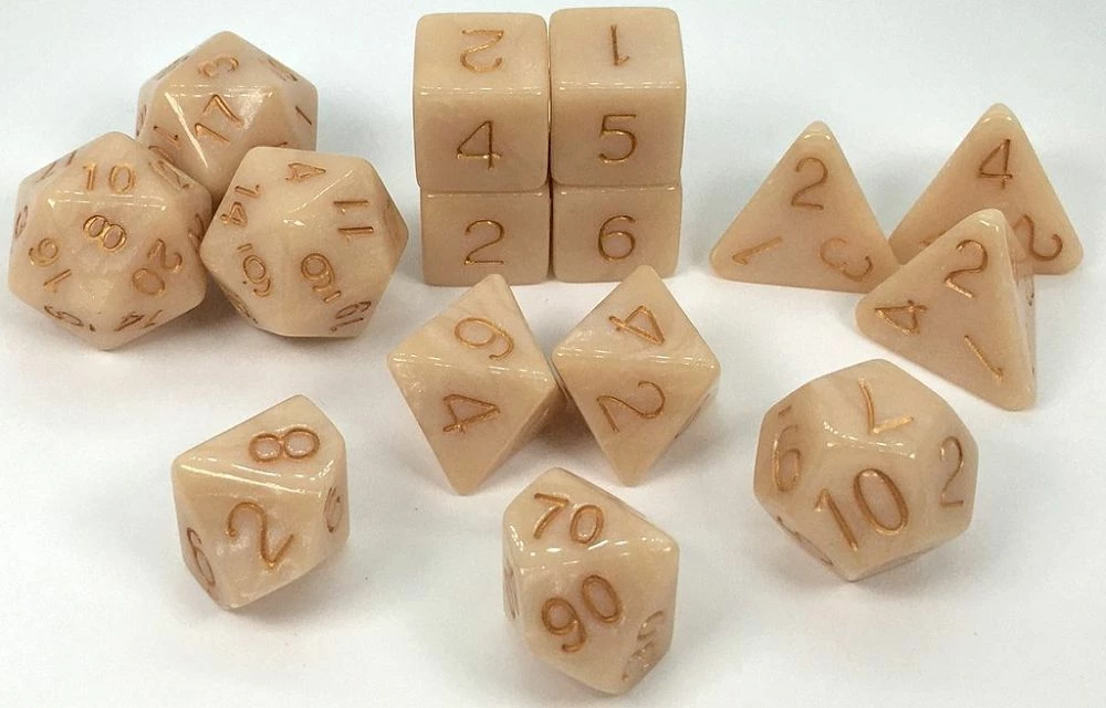 Common Ground Games Dice Role4Initiative 15-set Marble Latté/Brown