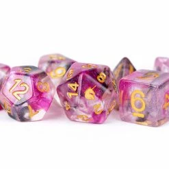 Other Metallic Dice Games Unicorn Blushing Steel 7ct Polyhedral Dice Set