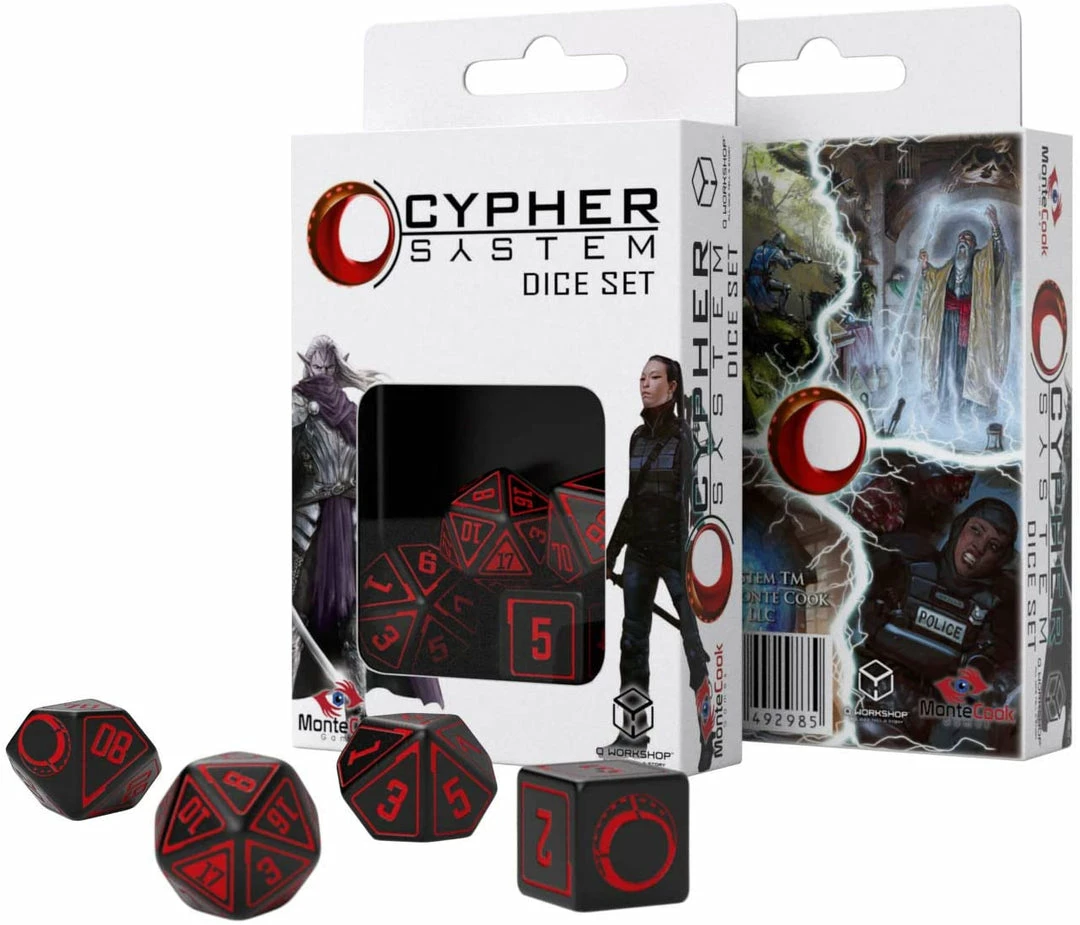 Other Q-Workshop Cypher System Black/Red 4ct Polyhedral Set Dice