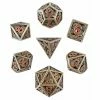 Common Ground Games Forged Dice 7ct Hollow Polyhedral Metal Dice Set - Grim Fate