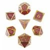 Common Ground Games Forged Dice 7ct Hollow Polyhedral Metal Dice Set - Guardian Gold Purple