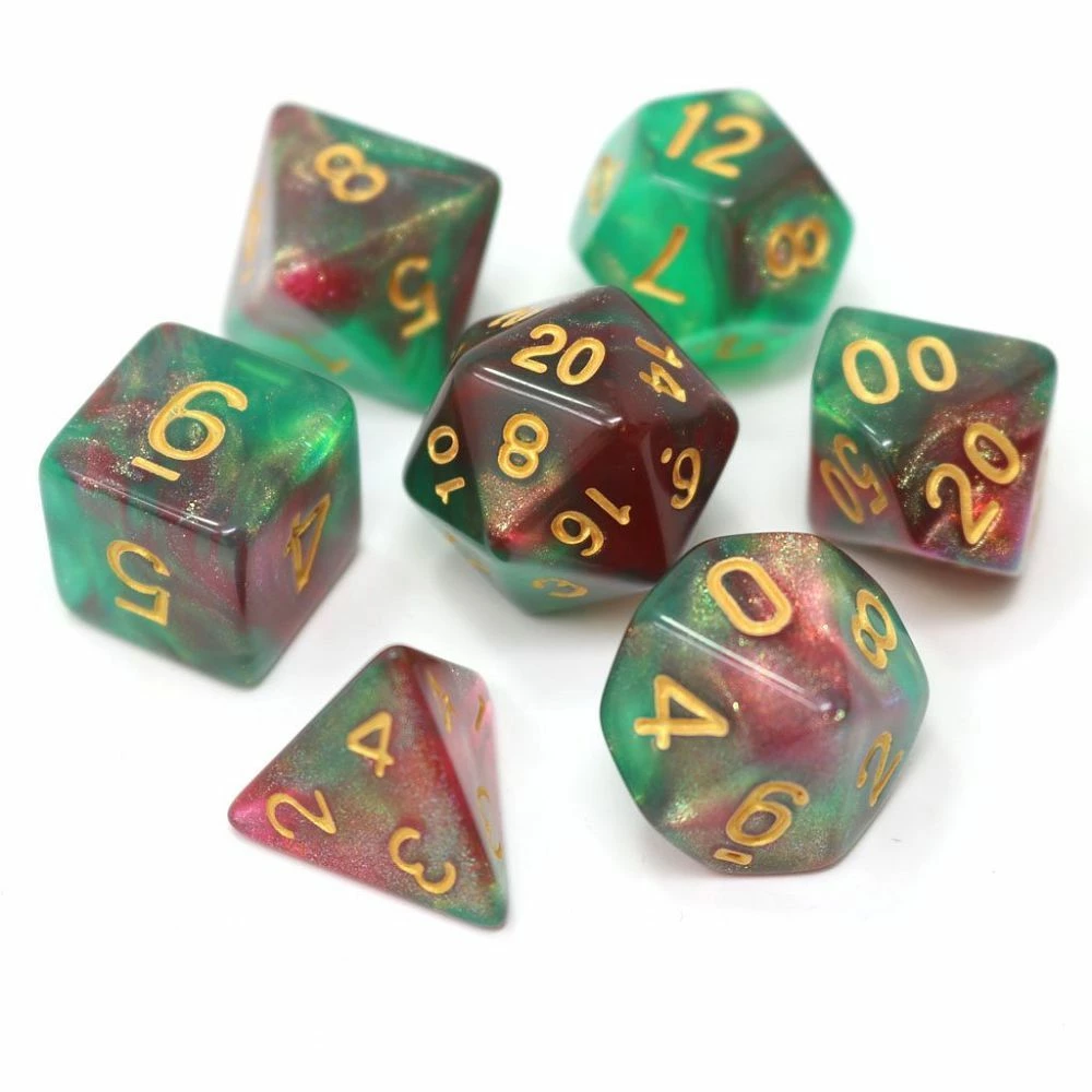 Common Ground Games Dice Hard Dice 7ct Polyhedral Dice Set Elfs Dream