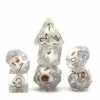 Common Ground Games Foam Brain Games 7ct Polyhedral Dice Set Skull & Silver Glitter