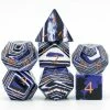 Common Ground Games Foam Brain Games 7ct Gemnstone Polyhedral Dice Set Textured Turquoise Black & Blue