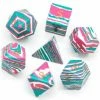 Common Ground Games Foam Brain Games 7ct Gemstone Polyhedral Dice Set Textured Turquoise Pink & Teal