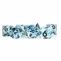 Common Ground Games Metallic Dice Games 7ct Sharp Edge Polyhedral Dice Set - Captured Frost