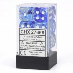 Other Chessex 16mm Nebula Dark Blue/White 12ct D6 Set (27666)