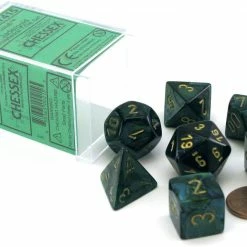 Other Chessex Scarab Jade/Gold 7ct Polyhedral Set (27415)