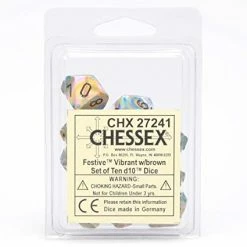 Other Chessex Festive Vibrant/Brown 10ct D10 Set (27241) Dice