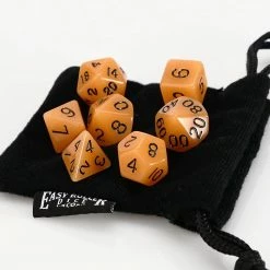 Other Easy Roller Opaque Amber 7ct Polyhedral Set With Bag Dice