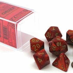 Other Chessex Scarab Scarlet/Gold 7ct Polyhedral Set (27414) Dice