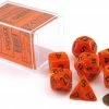 Other Chessex Vortex Orange/Black 7ct Polyhedral Set (27433)