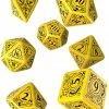 Other Q-Workshop Steampunk Yellow/Black 7ct Polyhedral Dice Set