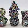 Common Ground Games Foam Brain 7ct Metal Polyhedral Dice Set - Hollow Mystic Dragon