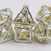 Common Ground Games Foam Brain 7ct Metal Polyhedral Dice Set - Hollow Holy Bones
