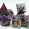 Common Ground Games Foam Brain 7ct Metal Polyhedral Dice Set - Hollow Seascape Burnt Opal