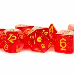 Other Metallic Dice Games Unicorn Red 7ct Polyhedral Dice Set