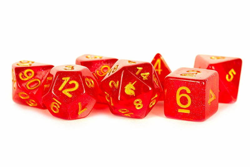 Other Metallic Dice Games Unicorn Red 7ct Polyhedral Dice Set