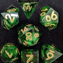 Common Ground Games Metallic Dice Games Elixir Dice Liquid Core 7ct Polyhedral Dice Set - Green