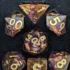 Common Ground Games Metallic Dice Games Elixir Dice Liquid Core 7ct Polyhedral Dice Set - Purple With Copper Foil