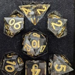 Common Ground Games Metallic Dice Games Elixir Dice Liquid Core 7ct Polyhedral Dice Set - Silver