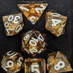 Common Ground Games Metallic Dice Games Elixir Dice Liquid Core 7ct Polyhedral Dice Set - Gold